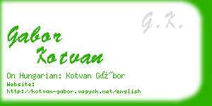gabor kotvan business card